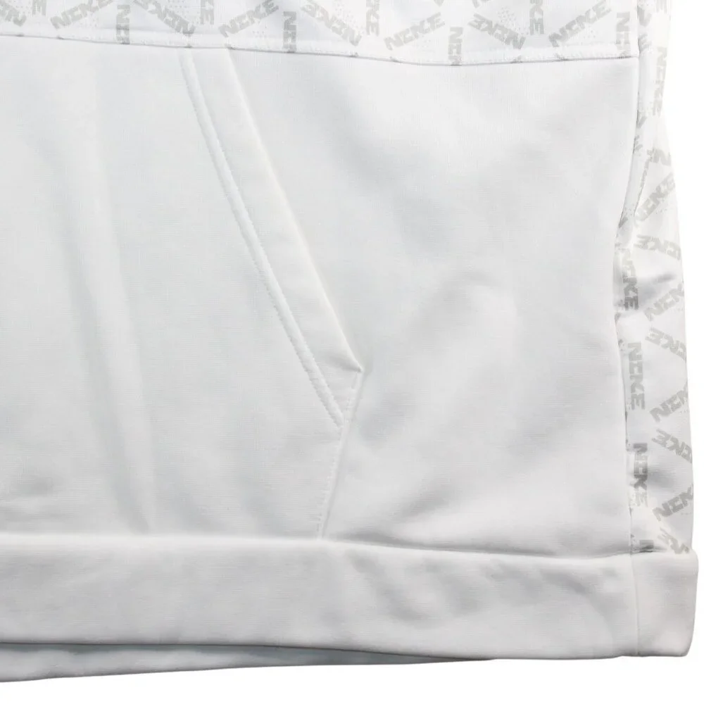 Nike Therma Fit 3XL All Over Print White Gray Hoodie Nike Spell Out Streetwear - Picture 10 of 16